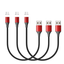 Load image into Gallery viewer, N. NETDOT Magnetic Charging Cable, Gen10 Nylon Braided Magnetic Phone Charger Compatible with USB-C,Type C Devices and Phones(1ft/3 Pack Red)