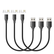 Load image into Gallery viewer, N. NETDOT Magnetic Charging Cable, Gen10 Nylon Braided Magnetic Phone Charger Compatible with USB-C,Type C Devices and Phones(1ft/3 Pack Black)