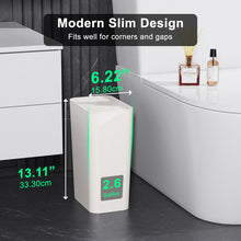 Charger l'image dans la galerie, N. NETDOT 3 Pack 10L / 2.6 Gallon Small Trash Can with Lid, Bathroom Garbage Can with Pop-Up Lid, Waste Basket for Bathroom, Kitchen, Bedroom, Powder Room, Craft Room, Office, College (Off White)