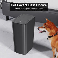 Lade das Bild in den Galerie-Viewer, N. NETDOT 3 Pack 10 L/2.6 Gal Bathroom Trash Can with Lid, Small Kitchen Trash Can with Press Type Lid, Black Trash Can/Slim Garbage Cans/Trash Bin/Waste Basket for Bathroom,Kitchen,Office,Bedroom