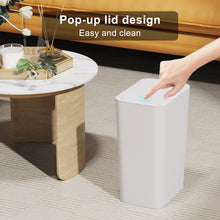 Charger l'image dans la galerie, N. NETDOT 3 Pack 10L / 2.6 Gallon Small Trash Can with Lid, Bathroom Garbage Can with Pop-Up Lid, Waste Basket for Bathroom, Kitchen, Bedroom, Powder Room, Craft Room, Office, College (Off White)