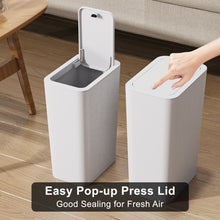 Load image into Gallery viewer, NetDot 3 Pack 2.6 Gallon / 10L Bathroom Trash Can with Lid,Kitchen Garbage Can Small Trash Bin Waste Basket for Bathroom,Kitchen,Bedroom,Living Room,Office - Off White