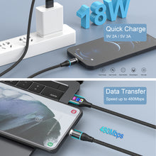 Load image into Gallery viewer, Magnetic Charging Cable,N. NETDOT Gen12 6 Pack (1/1/3.3/3.3/6.6/6.6ft) 3in1 Max 18W Fast Charging Magnetic Phone Charger and Data Transfer Magnetic charger for Micro USB, USB-C / Type c and i-Product