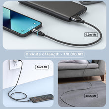 Load image into Gallery viewer, Magnetic Charging Cable,N. NETDOT Gen12 6 Pack (1/1/3.3/3.3/6.6/6.6ft) 3in1 Max 18W Fast Charging Magnetic Phone Charger and Data Transfer Magnetic charger for Micro USB, USB-C / Type c and i-Product