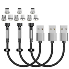 Cargar imagen en el visor de la galería, N. NETDOT Gen12 3in1 Magnetic Charging Cable [1ft,3 Pack Black], Fast Charging Data Transfer Cable Compatible with Smartphones,Headphones,Kindle and More
