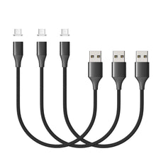 Load image into Gallery viewer, N. NETDOT Magnetic Charging Cable, Gen10 Nylon Braided Magnetic Phone Charger Compatible with USB-C,Type C Devices and Phones(1ft/3 Pack Black)
