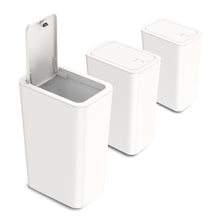 Charger l&#39;image dans la galerie, N. NETDOT 3 Pack 10L / 2.6 Gallon Small Trash Can with Lid, Bathroom Garbage Can with Pop-Up Lid, Waste Basket for Bathroom, Kitchen, Bedroom, Powder Room, Craft Room, Office, College (Off White)
