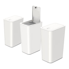 Carica l&#39;immagine nel visualizzatore di Gallery, NetDot 3 Pack 2.6 Gallon / 10L Bathroom Trash Can with Lid,Kitchen Garbage Can Small Trash Bin Waste Basket for Bathroom,Kitchen,Bedroom,Living Room,Office - Off White
