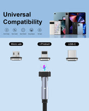 Charger l'image dans la galerie, N. NETDOT USB-C to USB-C Magnetic Charging Cable,Gen14 3in1 100W Fast Charging Type-C Magnetic Charger and Data Transfer cable for USB-C,Micro USB Phones,Laptop and i-Products - 3 black 6.6ft
