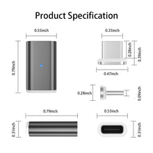 Cargar imagen en el visor de la galería, N. NETDOT Gen10 Magnetic Fast Charging USB-C to USB-C Adapter Converter Compatible with Type-c Smartphones (3 Pack Black)
