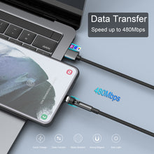 Load image into Gallery viewer, N. NETDOT 3in1 Gen12 Magnetic Fast Charging Data Transfer Cable compatible with Micro USB &amp; USB-C smartphones and iPhone [3.3ft,3 pack black]
