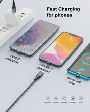 Load image into Gallery viewer, NetDot USB-C to USB-C Magnetic Charging Cable,3in1 Gen13 60W Fast Charging Type-C to Type-C Magnetic Charger and Data Transfer Magnet cable for USB-C &amp; Micro USB Phones,Laptop and i-Products - 3 black 6ft
