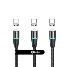 Load image into Gallery viewer, N. NETDOT Gen12 USB-C [6.6ft,3 Pack Black] Magnetic Fast Charging Data Transfer Cable Compatible with Type-c Device
